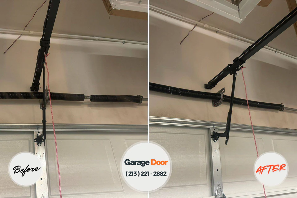 Before and after: garage door repair Lorenz Park, NY